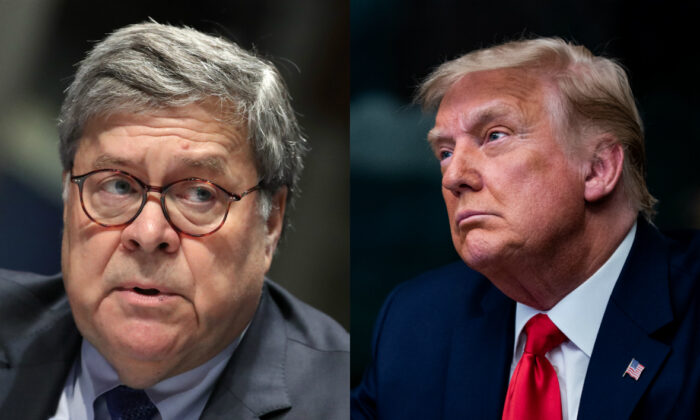 Attorney General William Barr, left, and President Donald Trump in file photographs. (Getty Images)